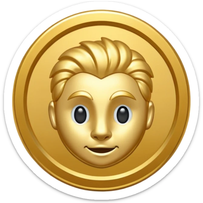 hey help me generate a flat golden token that has only ther head of my companies mascot in the center can you do that for me? sticker