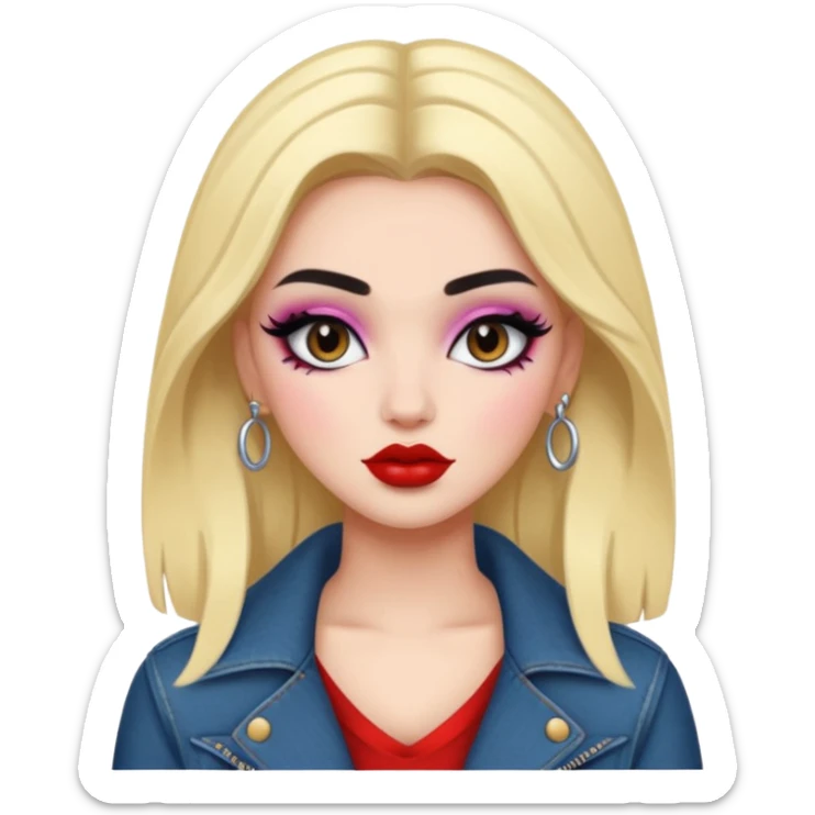 Boujy baddie best friends, fair skin, trendy heavy makeup sticker