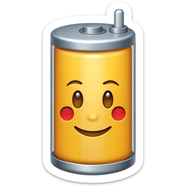creame un emigi de bateria carada al 100% para un video de tecnologia  sticker