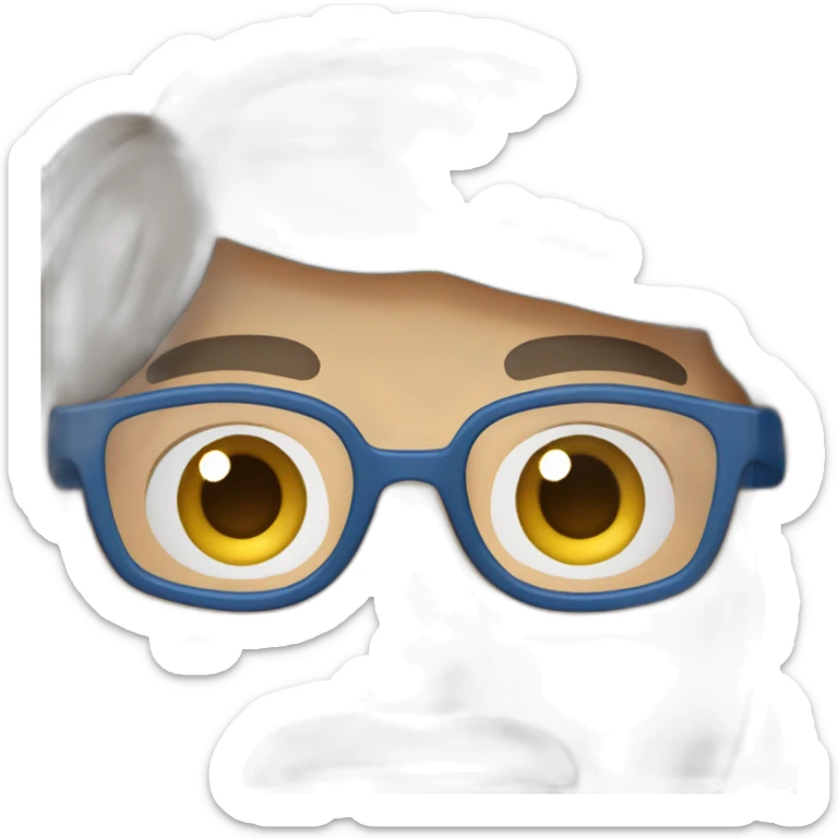 Homme aux yeux bleu portant lunette et cheveux châtain foncé sticker