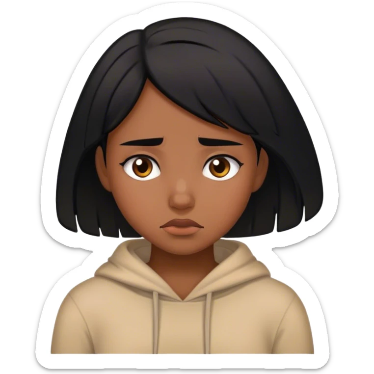 a black hair girl is tired of living alone sticker