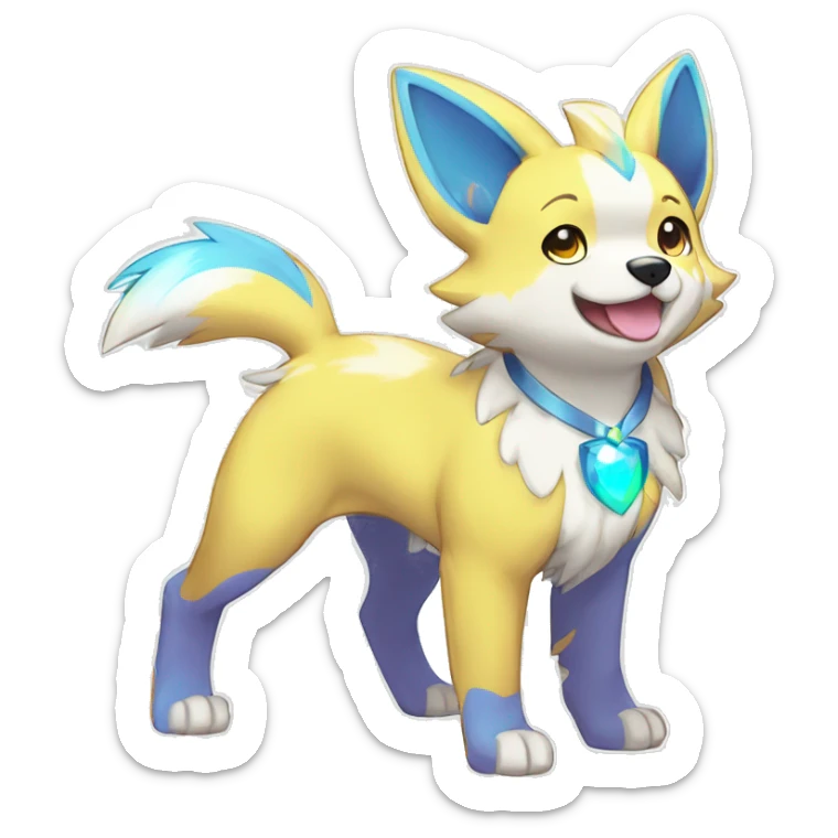 Batch of Shiny Colorful Sparkle-Dog-Fakémon-Pokémon-Adoptables Full Body sticker