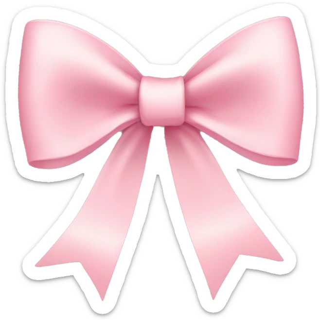 light pink ribbon bow sticker