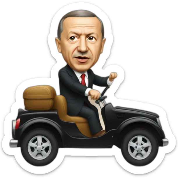 recep-tayyip-erdogan-riding-a-car sticker