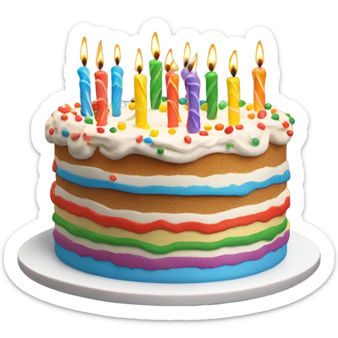 Birthday cake sticker