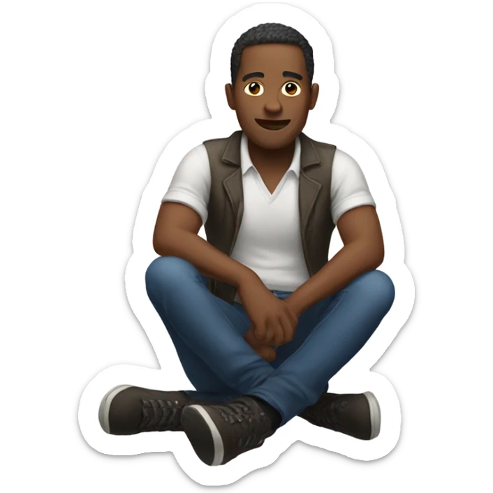Man crossing legs sticker