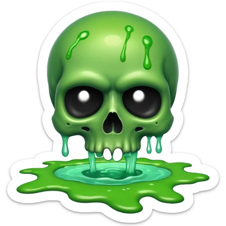 Green Slime Pool, in the style of your bleeding skull art. sticker