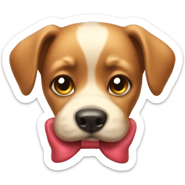 Dog with a bow sticker