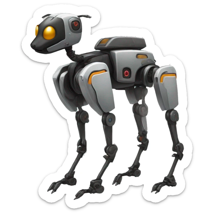 quadruped robot with 4 legs (each leg 3 degree of freedom) , similar to eth's animal robot  sticker