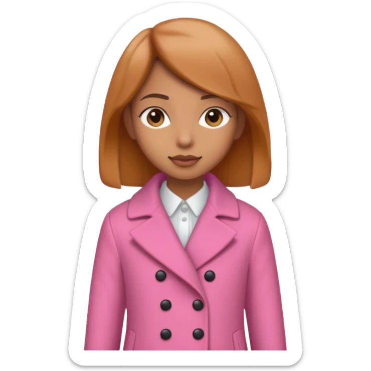 A caramel skinned girl that’s skinny and wears a pink coat  sticker