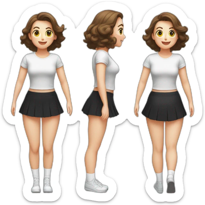 alistic-full-body-caucasian-curvy-beauty-jumping-short-black-skirt-back-and-front-views-strong-wind-knickers-long-white-socks sticker