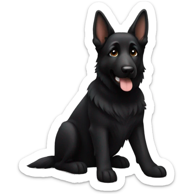 Black german shepherd sticker