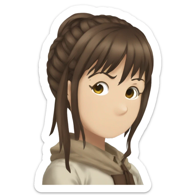 Sasha Braus brown hair hair in a ponytail anime attack on titan sticker