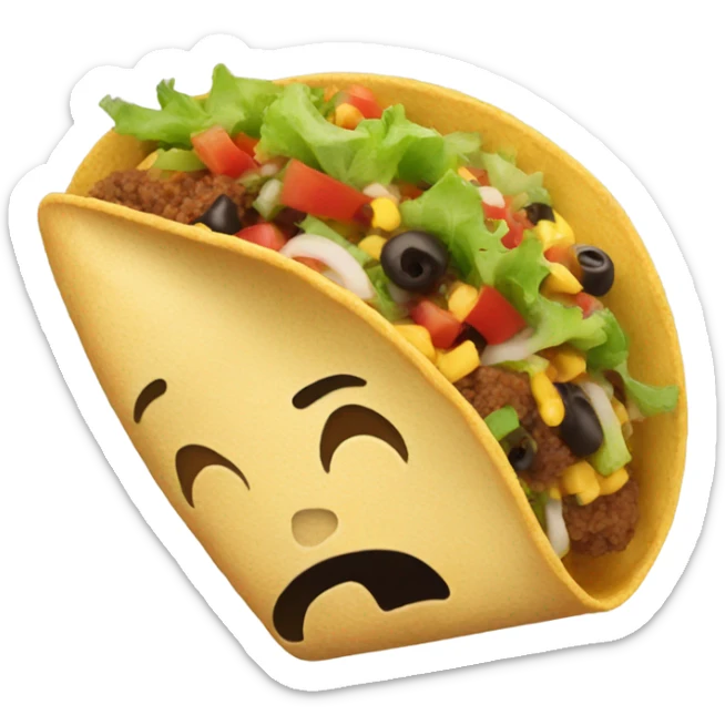 Facing taco sticker