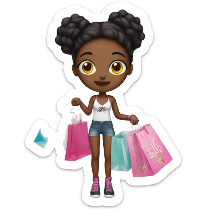 Girl with Victoria secret shopping bags sticker