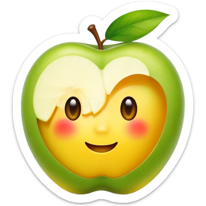 A single halved yuzu fruit, in Apple iPhone emoji style. Bright yellow skin, juicy interior visible, vibrant colors, smooth gradients, glossy highlights, clean simple shapes, no outlines.
 sticker