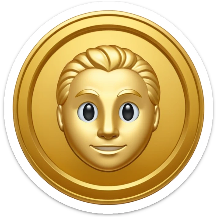 hey help me generate a flat golden token that has only ther head of my companies mascot in the center can you do that for me? sticker
