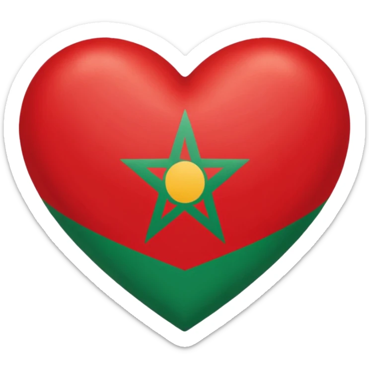 Herz mit marokkanischer Flagge  : Herz Rot und Flagge Stern Grün sticker