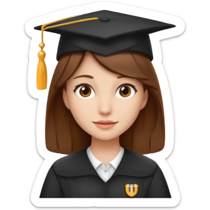 University brown hair girl with the University hay sticker