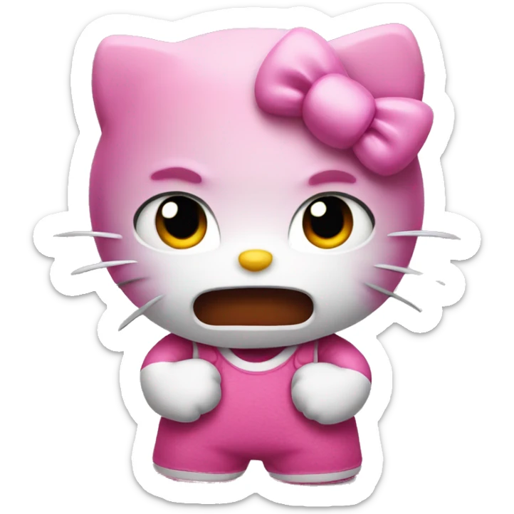 Angry hello kitty sticker