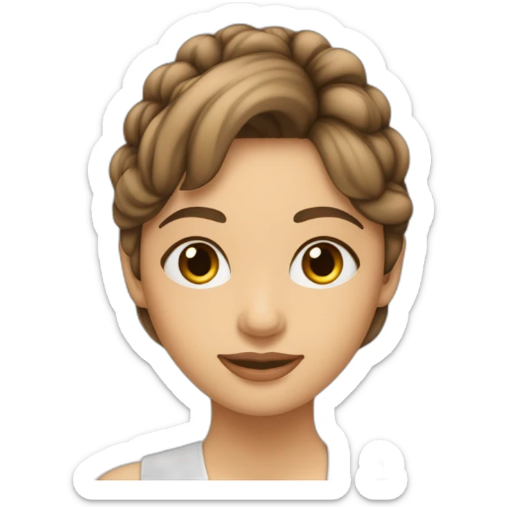 Mujer Pelirroja pelo largo con raya al medio tono de piel claro y ojos color marrón claro sticker