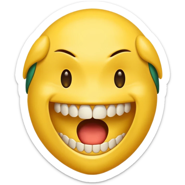 a face with a large opened mouth in emoji of whatsapp style (yellow). Larger is, better is sticker