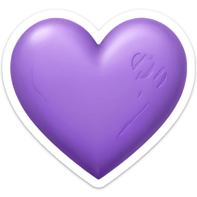 purple heart drwan by pencil on sheet of paper sticker
