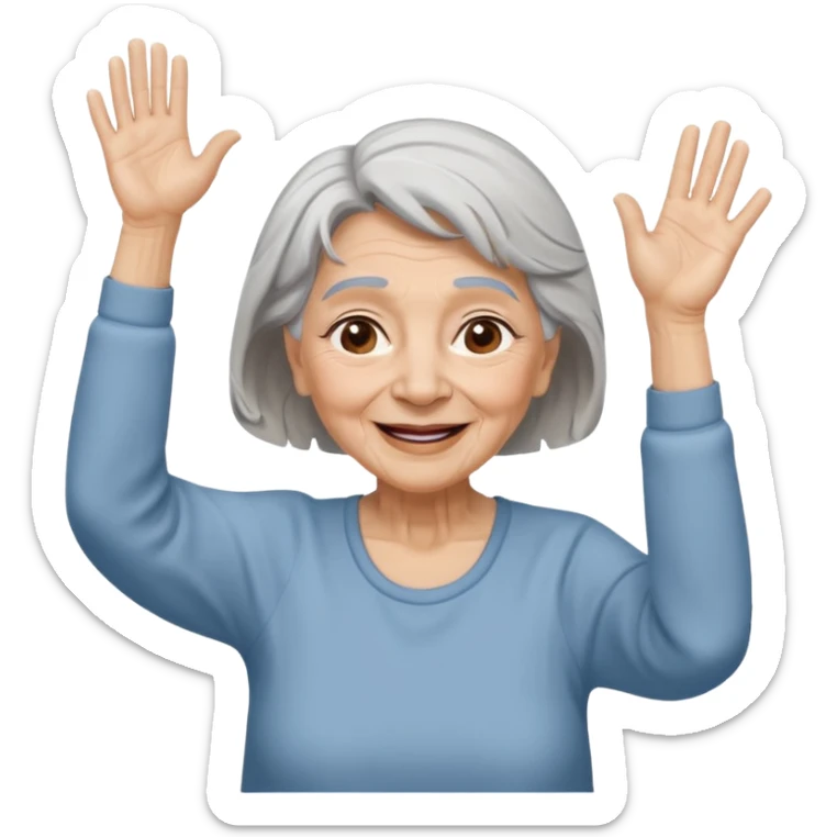 Old lady hands up raise the roof dancing  like she doesn’t care  sticker
