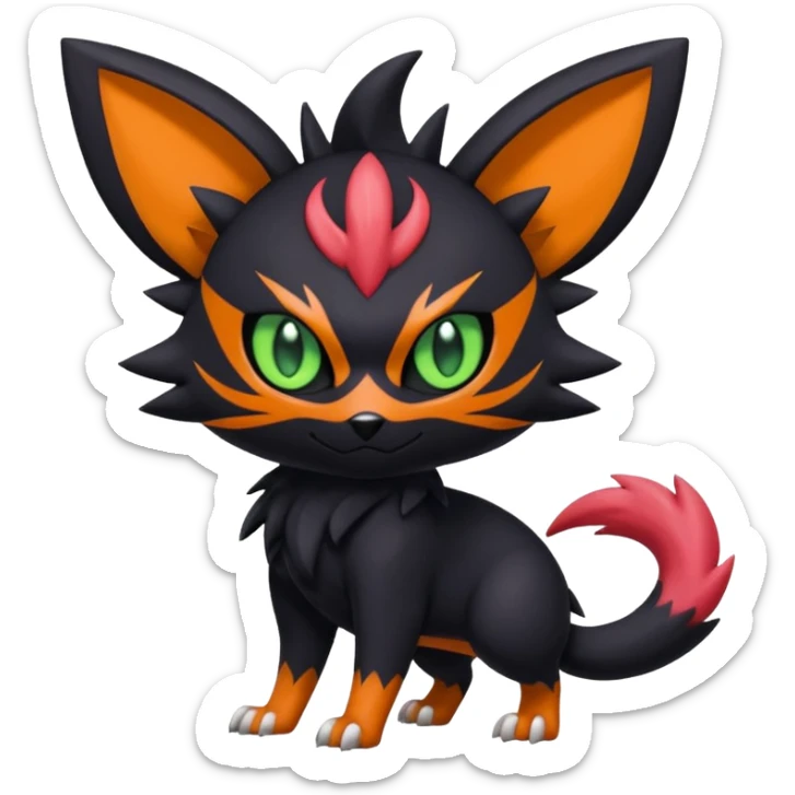 Noibat-Nargacuga-Litten-Torracat-fusion-Fakemon-Pokémon-creature  sticker