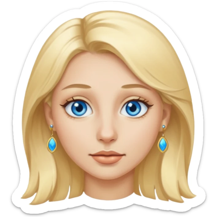 Female blue eyes blonde hair gold nose ring sticker