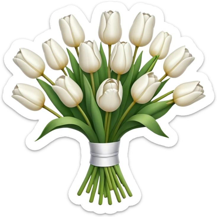 white tulip bouquet  sticker