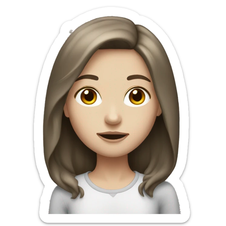 pale brunette girl sticker