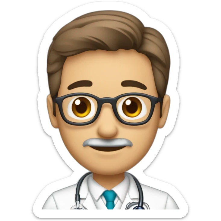 Luis Croce médico especialista en medicina interna con su perra mini pincher  sticker