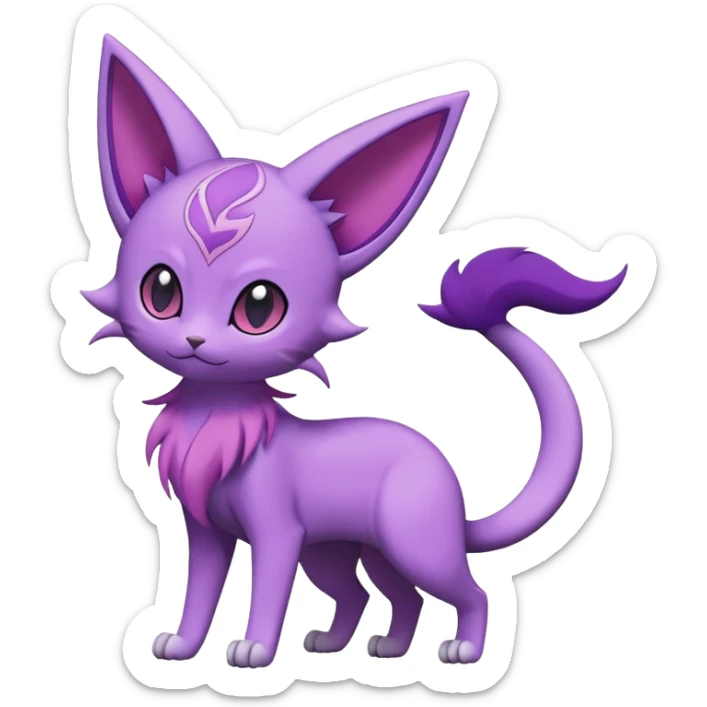 Purrloin-Espeon-Skitty-Pokémon-Fakémon-hybrid-creature (full body) sticker
