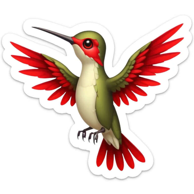 creppy demon like hummingbird with  creppy and very long wings  sticker