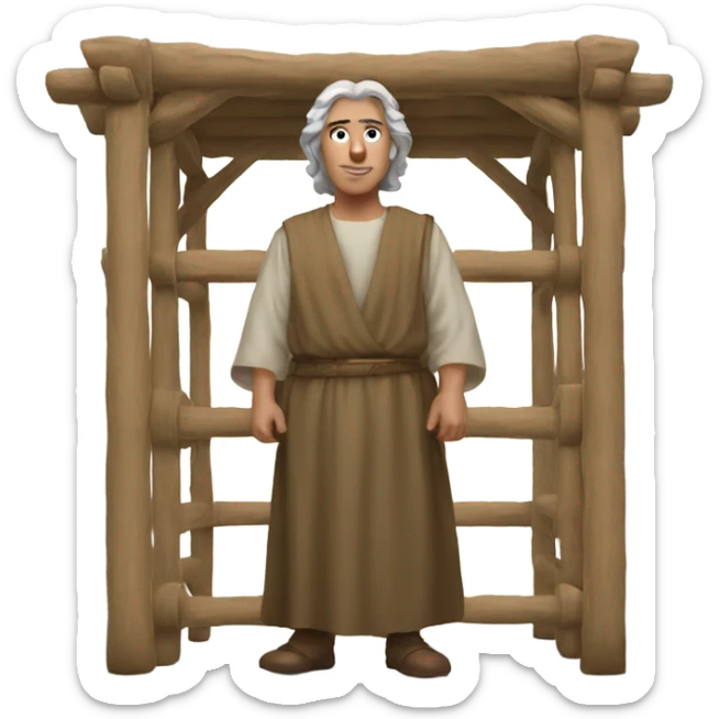 God in a stable sticker