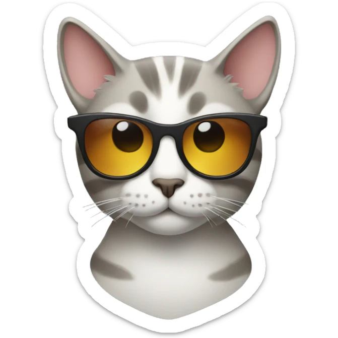 Cat with sunglasses sticker