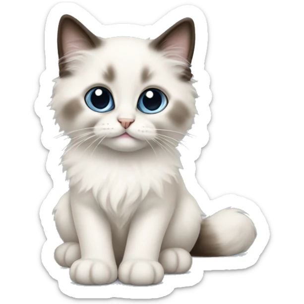 Ragdoll kitten sitting  sticker