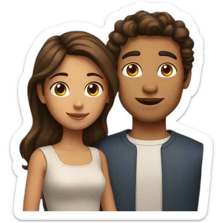 latino man and girl with brown hair and freckles sticker
