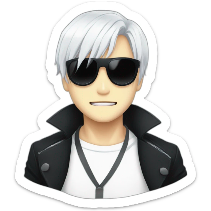 Ghoul ken kaneki from tokyo ghoul with black sunglasses sticker
