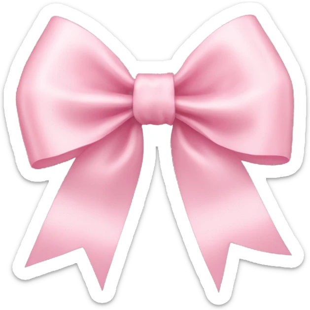 light pink ribbon bow sticker