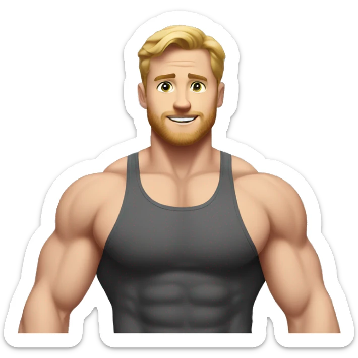 white guy on chest day sticker