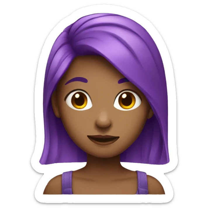 Girl with purple hair sticker