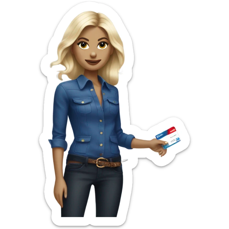 Blonde Ralph lauren women cutting credit card in half  sticker