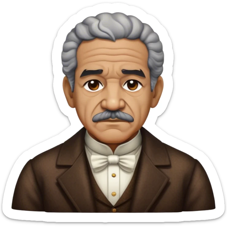 Cinematic Realistic Gabriel García Márquez Portrait Emoji, depicted as a visionary writer with a contemplative gaze in period attire, rendered with rich textures and warm literary lighting that captures his magical realism legacy. sticker