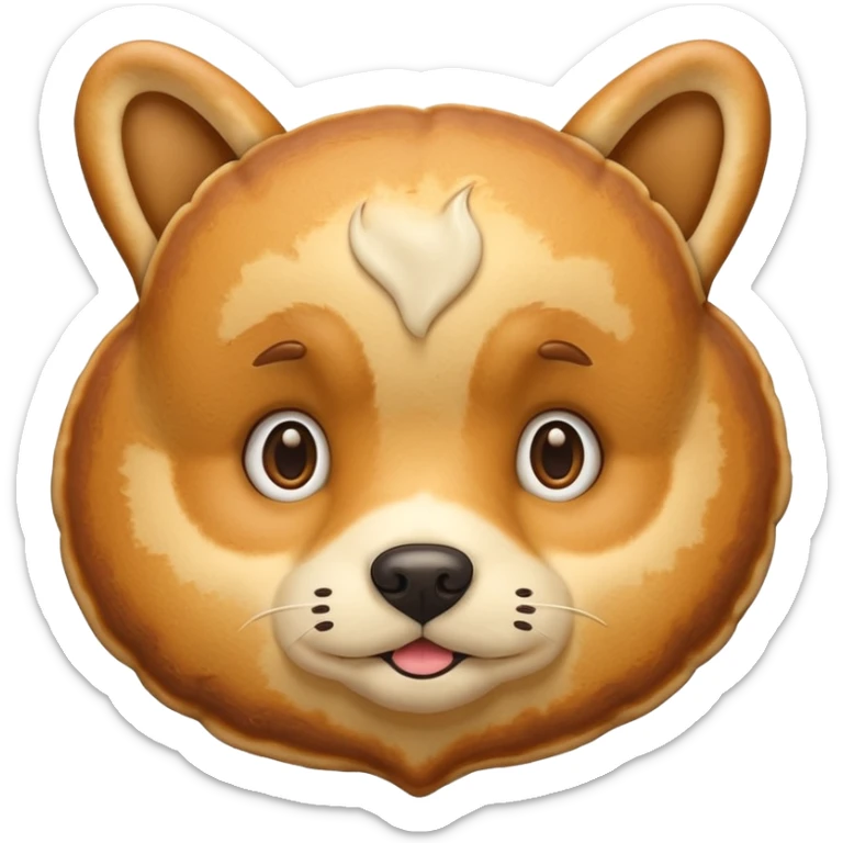 dog in the shape of pancake likr the dog emoji  sticker