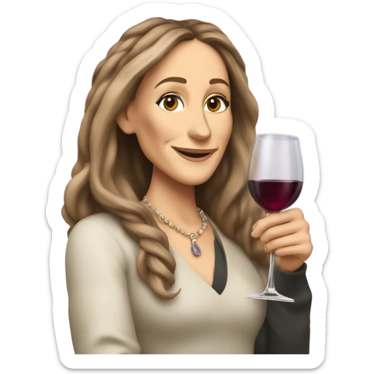 Sarah Jessica Parker with a glass of wine in her right hand sticker