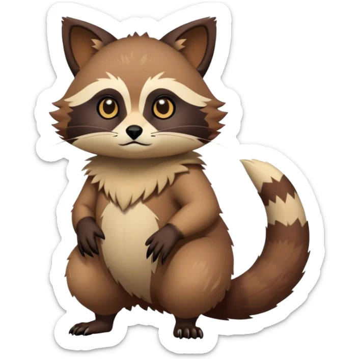 Modern Realistic Rare Fantasy Feline-Vernid-Tanuki-Trico-species by LiLaiRa full body sticker