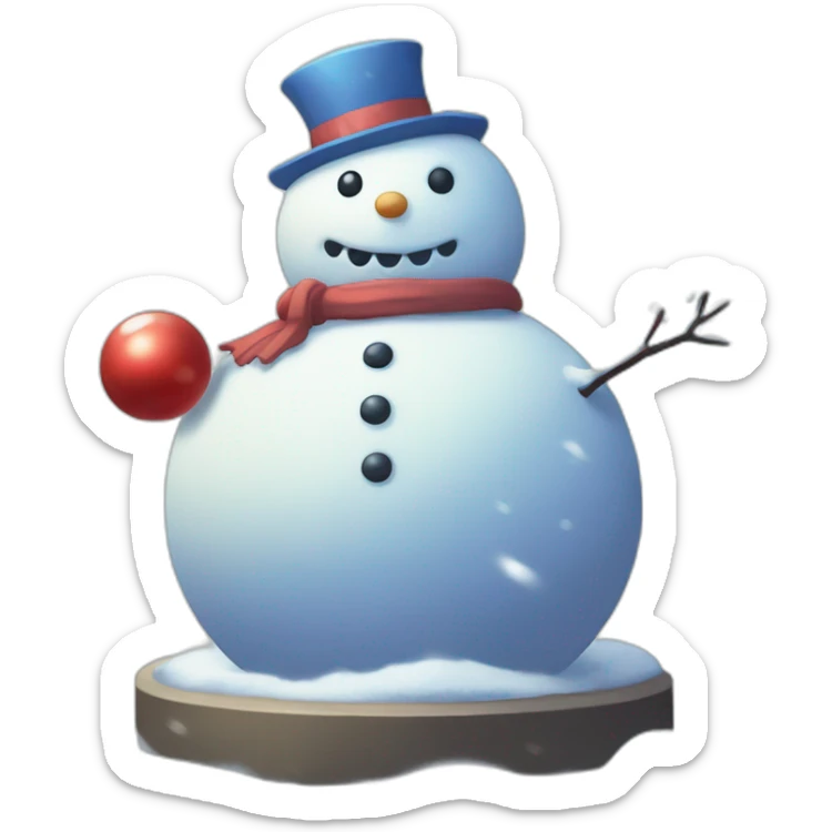 Snowman Statue Epic Mystery Legendary NewYear PokemonTheme Pokeball Snowfall Snowballs sticker