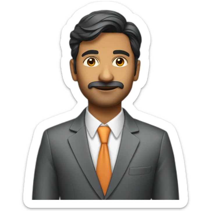 Indian man living in Singapore as a tech CEO who likes being well dressed but is cool and in mid 30s sticker